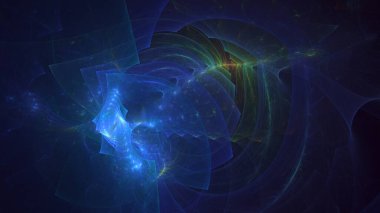Soyut çok renkli fraktal ışık arkaplanı 3B görüntüleme