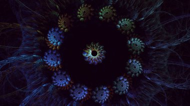 3B soyut yuvarlak ışık arkaplanı oluşturma