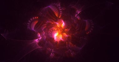 Soyut çok renkli fraktal ışık arkaplanı 3B görüntüleme