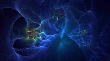 Soyut çok renkli fraktal ışık arkaplanı 3B görüntüleme