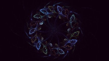 3B soyut renkli fraktal ışık arkaplanı oluşturma