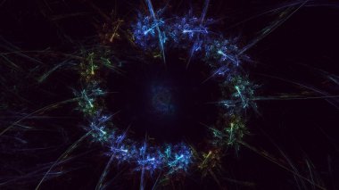 3B soyut renkli fraktal ışık arkaplanı oluşturma