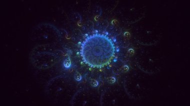 3B soyut renkli fraktal ışık arkaplanı oluşturma