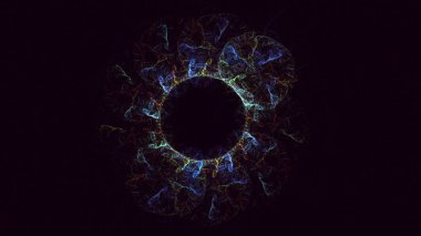 3B soyut renkli fraktal ışık arkaplanı oluşturma