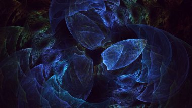 3D, soyut çok renkli teknoloji fraktal ışık arkaplanı oluşturuluyor