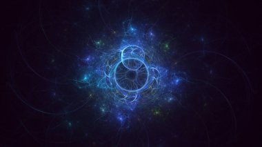 3D, soyut çok renkli teknoloji fraktal ışık arkaplanı oluşturuluyor