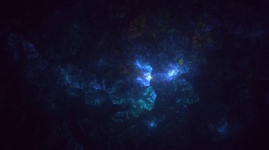 3D, soyut çok renkli teknoloji fraktal ışık arkaplanı oluşturuluyor