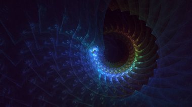 Soyut çok renkli fraktal ışık arkaplanı 3B görüntüleme