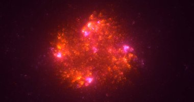 3B soyut renkli fraktal ışık arkaplanı oluşturma