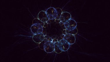 Soyut çok renkli fraktal ışık arkaplanı 3B görüntüleme