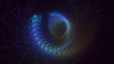 Soyut çok renkli fraktal ışık arkaplanı 3B görüntüleme