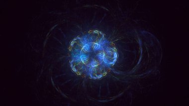 Soyut çok renkli fraktal ışık arkaplanı 3B görüntüleme