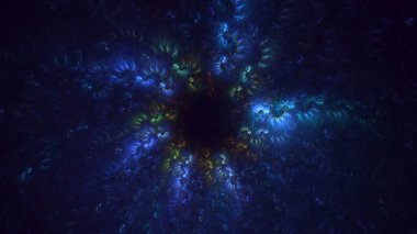 Soyut çok renkli fraktal ışık arkaplanı 3B görüntüleme