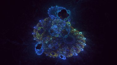 3D, soyut çok renkli teknoloji fraktal ışık arkaplanı oluşturuluyor