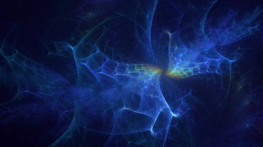 3D, soyut çok renkli teknoloji fraktal ışık arkaplanı oluşturuluyor