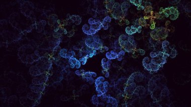 Soyut çok renkli fraktal ışık arkaplanı 3B görüntüleme