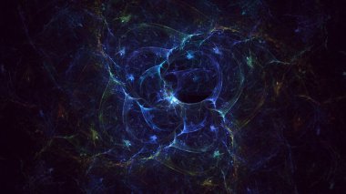 Soyut çok renkli fraktal ışık arkaplanı 3B görüntüleme