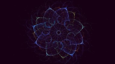 Soyut mavi fraktal ışık arkaplanı 3 boyutlu oluşturuluyor