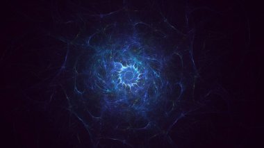 3D, soyut çok renkli teknoloji fraktal ışık arkaplanı oluşturuluyor