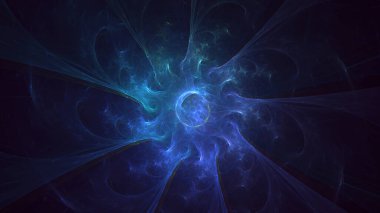 3D, soyut çok renkli teknoloji fraktal ışık arkaplanı oluşturuluyor
