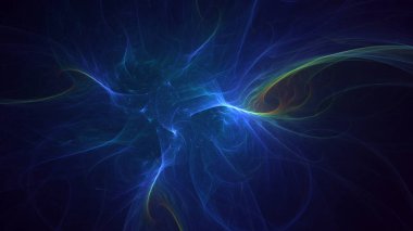 3D, soyut çok renkli teknoloji fraktal ışık arkaplanı oluşturuluyor