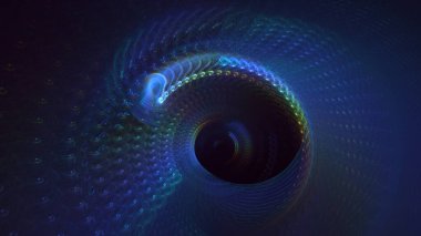 3D, soyut çok renkli teknoloji fraktal ışık arkaplanı oluşturuluyor