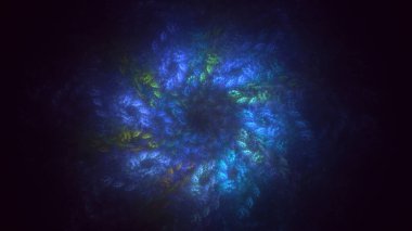 3D, soyut çok renkli teknoloji fraktal ışık arkaplanı oluşturuluyor