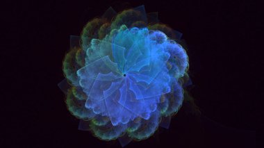 3D, soyut çok renkli teknoloji fraktal ışık arkaplanı oluşturuluyor