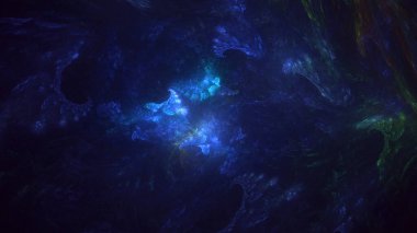 3D, soyut çok renkli teknoloji fraktal ışık arkaplanı oluşturuluyor