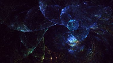 3B soyut renkli fraktal ışık arkaplanı oluşturma