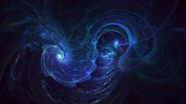 Soyut çok renkli fraktal ışık arkaplanı 3B görüntüleme