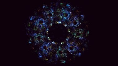 Soyut çok renkli fraktal ışık arkaplanı 3B görüntüleme