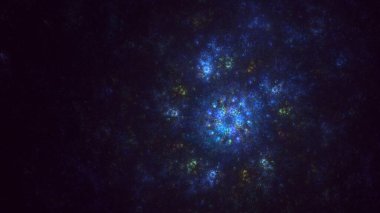 Soyut çok renkli fraktal ışık arkaplanı 3B görüntüleme