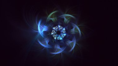 Soyut fraktal ışık arkaplanı 3 boyutlu oluşturuluyor