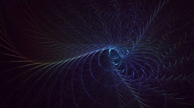 Soyut fraktal ışık arkaplanı 3 boyutlu oluşturuluyor
