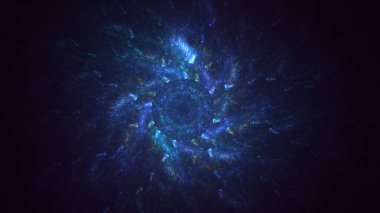 3D, soyut çok renkli teknoloji fraktal ışık arkaplanı oluşturuluyor