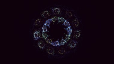 3D, soyut çok renkli teknoloji fraktal ışık arkaplanı oluşturuluyor