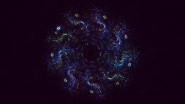 3D, soyut çok renkli teknoloji fraktal ışık arkaplanı oluşturuluyor