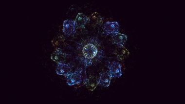 Soyut çok renkli fraktal ışık arkaplanı 3B görüntüleme