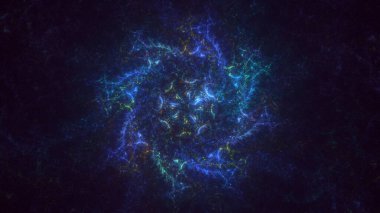 Soyut çok renkli fraktal ışık arkaplanı 3B görüntüleme