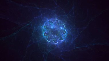 Soyut çok renkli fraktal ışık arkaplanı 3B görüntüleme