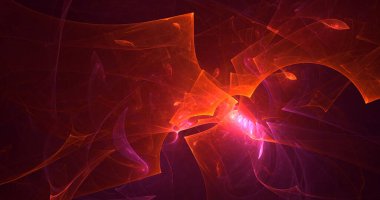 Soyut fraktal ışık arkaplanı 3 boyutlu oluşturuluyor