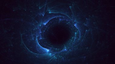 Soyut fraktal ışık arkaplanı 3 boyutlu oluşturuluyor