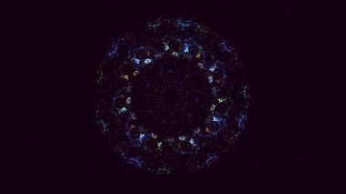 Soyut fraktal ışık arkaplanı 3 boyutlu oluşturuluyor