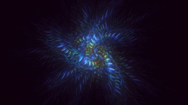 Soyut fraktal ışık arkaplanı 3 boyutlu oluşturuluyor
