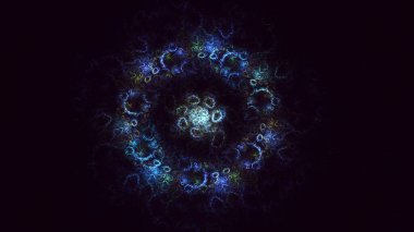 Soyut fraktal ışık arkaplanı 3 boyutlu oluşturuluyor