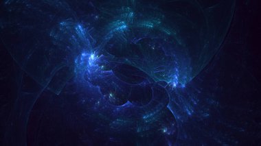 Soyut fraktal ışık arkaplanı 3 boyutlu oluşturuluyor