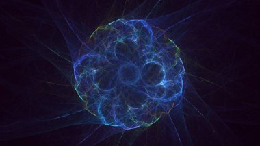 Soyut fraktal ışık arkaplanı 3 boyutlu oluşturuluyor