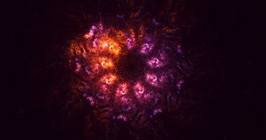 3B soyut renkli fraktal ışık arkaplanı oluşturma