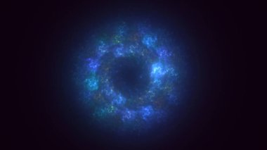 Soyut mavi fraktal ışık arkaplanı 3 boyutlu oluşturuluyor